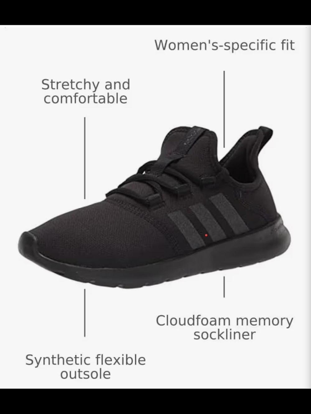 adidas Women's Black Slip-On Lace-Up Sneakers - Picture 9 of 9